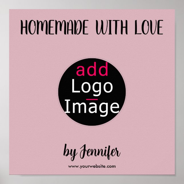 Homemade With Love Stylish Custom Dusty Rose Pink  Poster (Front)