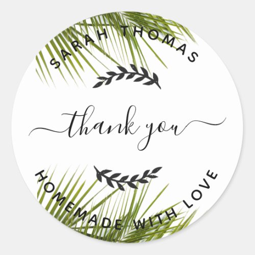 Homemade with Love Thank You Create Your Own Classic Round Sticker