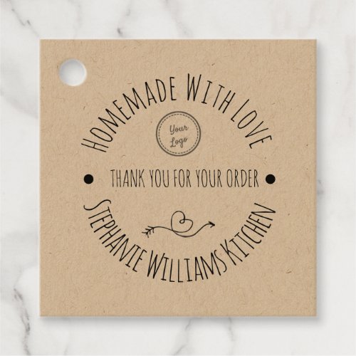 Homemade with Love Thank you for your order Favor Tags