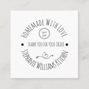 Homemade with Love Thank you for your order Square Business Card