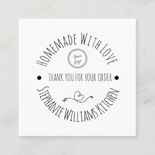 Homemade with Love Thank you for your order Square Business Card