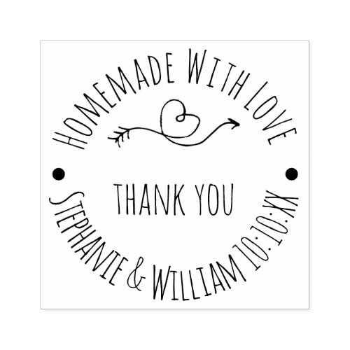 Homemade with Love Thank You  Wedding Favor Rubber Stamp