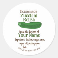 Homemade Zucchini Pickles or Relish Mason Jar Lid