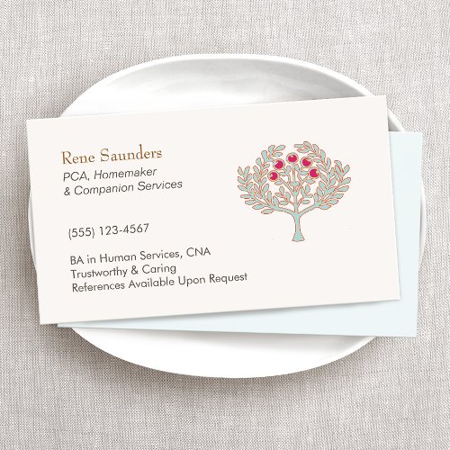 Homemaker and Companion Services Fruit Tree Business Card