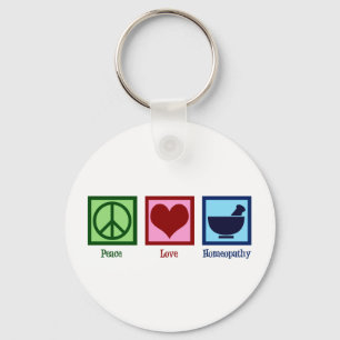 Homeopath Peace Love Homeopathy Keychain