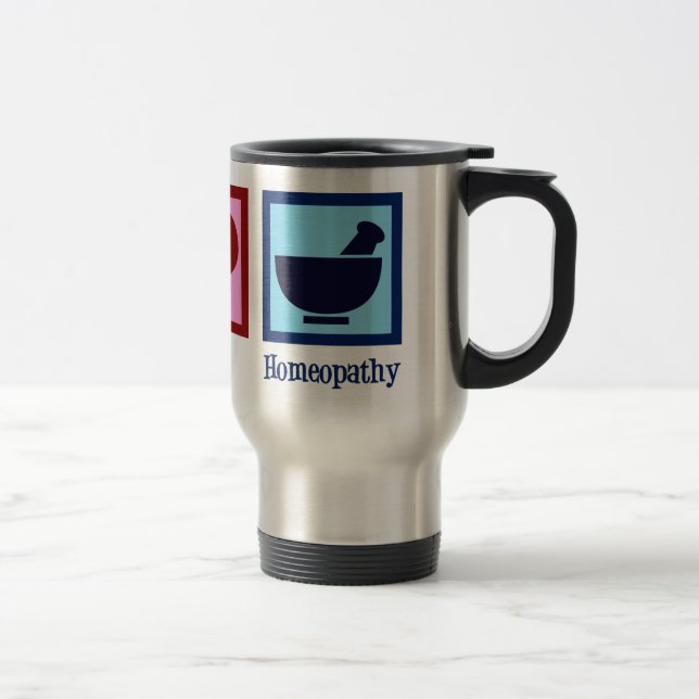 Homeopath Peace Love Homeopathy Travel Mug (Right)