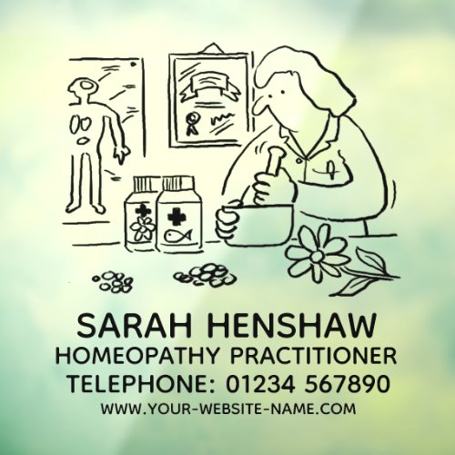 Homeopathic Homeopathy Practitioner Square Window Cling