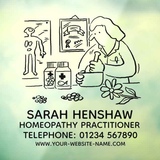 Homeopathic Homeopathy Practitioner Square Window Cling (Sheet 3)