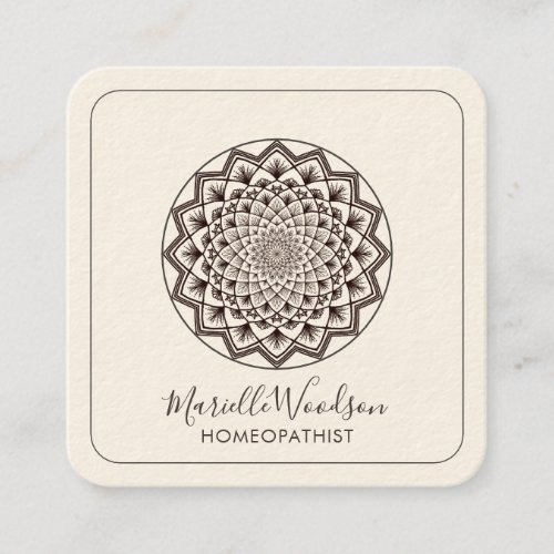 Homeopathist Mandala Symmetry   Square Business Card