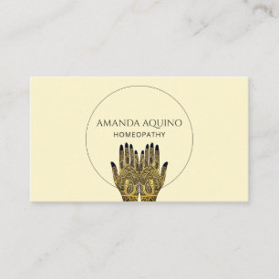Homeopathy Henna Hands Healthcare Business Card