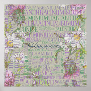Homeopathy - Word Art with Remedies Poster