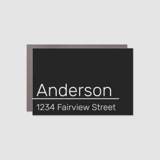 Homeowner Name & Address Black White Mailbox Decal