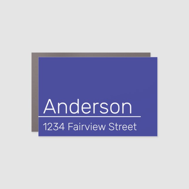 Homeowner Name & Address Blue White Mailbox Decal (Front)