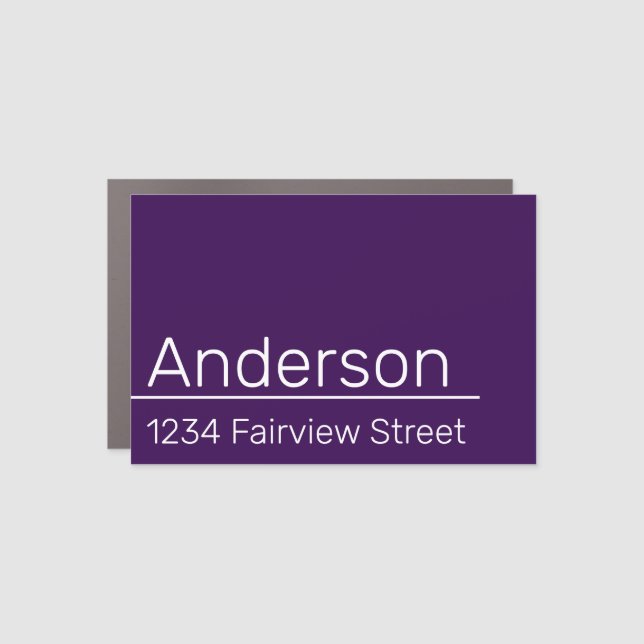 Homeowner Name Address Purple White Mailbox Decal (Front)