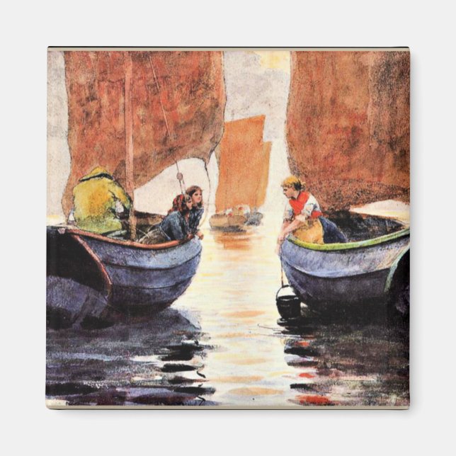 Homer - Afterglow, fine art watercolor painting, Magnet (Front)