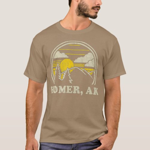 Homer Alaska AK  Vintage Hiking Mountains T_Shirt