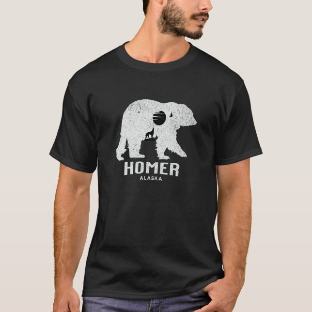 Homer Alaska Bear Souvenir Wild Alaskan Grizzly Wo T-Shirt (Front)
