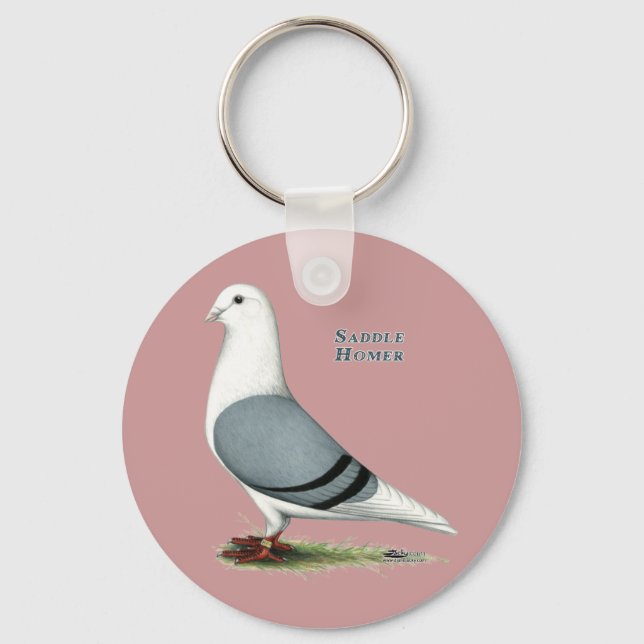 Homer Blue Saddle Keychain (Front)