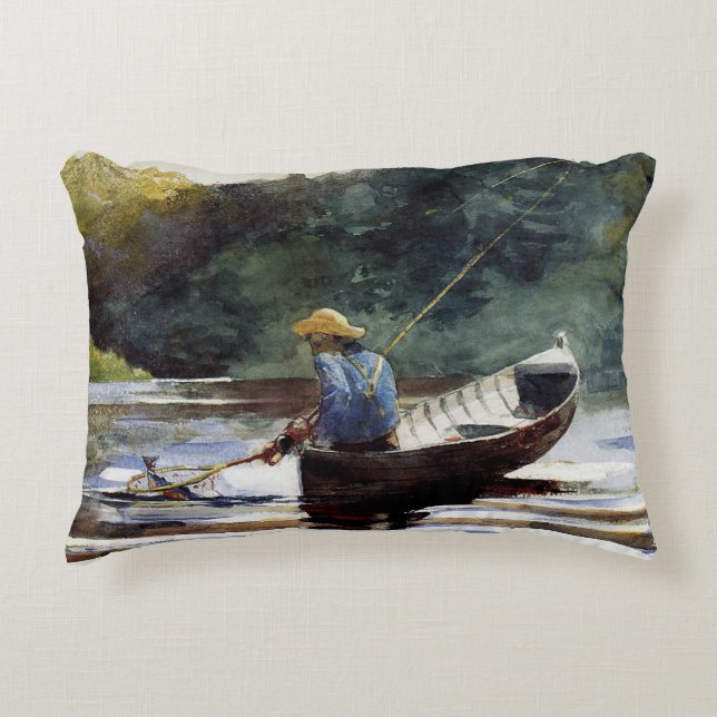 Homer - Boy Fishing Accent Pillow (Front)