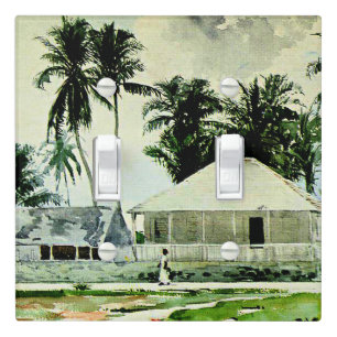 Homer - Cabins, Nassau, famous painting, Light Switch Cover
