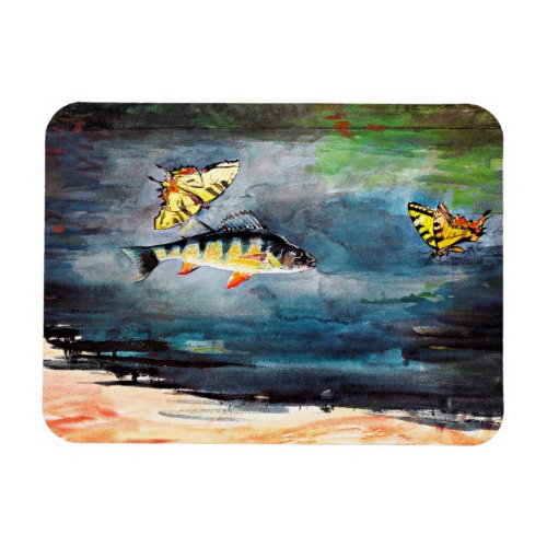Homer _ Fish and Butterflies famous painting Magnet