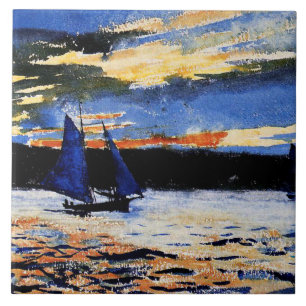 Homer - Gloucester Sunset Postcard Ceramic Tile
