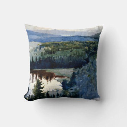 Homer _ Indian Village Adirondacks Throw Pillow