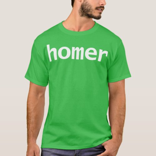 Homer Minimal White Text Typography T_Shirt