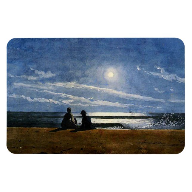 Homer - Moonlight, fine art painting Magnet (Horizontal)