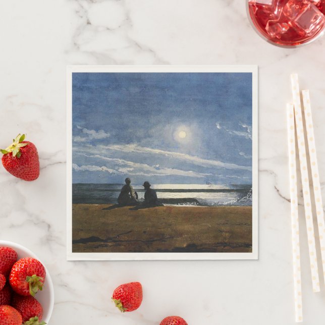 Homer - Moonlight, fine art painting, Napkins (Insitu)