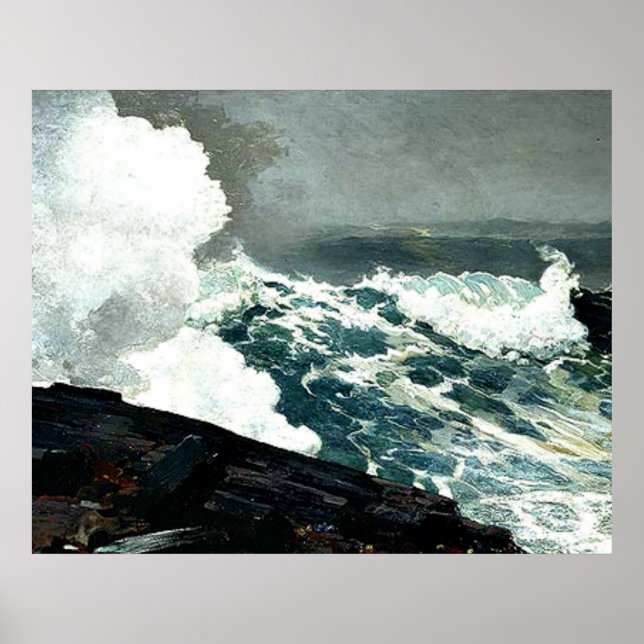Homer - Noreaster, fine art painting,  Poster (Front)