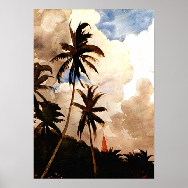 Homer - Palm Trees, Bahamas Poster (Front)