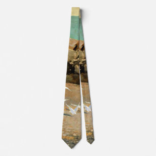 Homer - Rocky Coast and Gulls, fine art Neck Tie