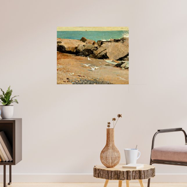 Homer - Rocky Coast and Gulls, fine art Poster (Living Room 3)