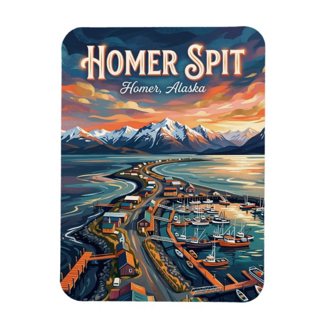 Homer Spit Alaska Postcard Magnet (Vertical)