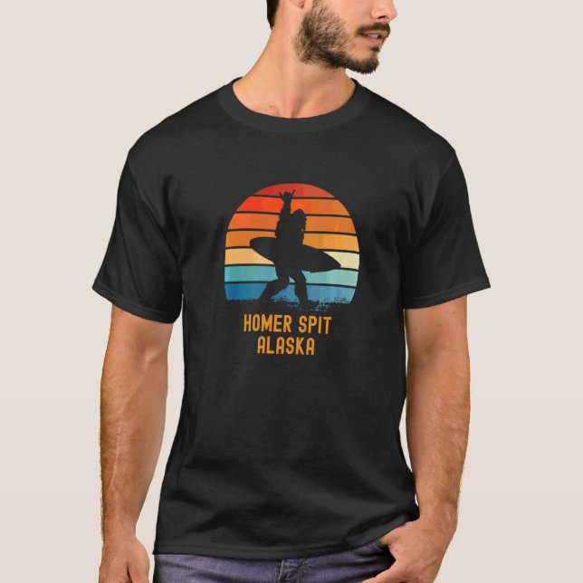 Homer Spit  Alaska Sasquatch Souvenir T-Shirt (Front)