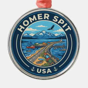 Homer Spit USA Metal Ornament