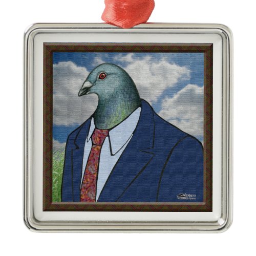 Homer Suit Framed Metal Ornament