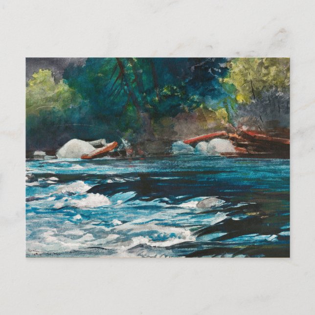 Homer - The Rapids, Hudson River, Adirondacks Postcard (Front)
