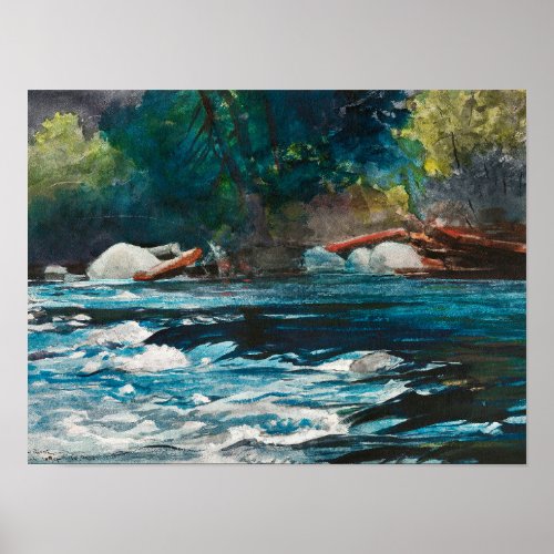 Homer _ The Rapids Hudson River Adirondacks Poster