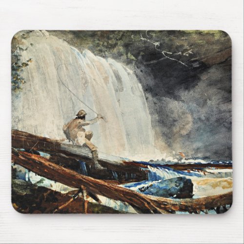 Homer _ Waterfall in the Adirondacks Mouse Pad