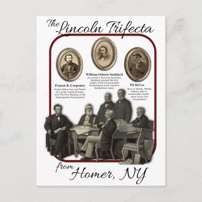 Homer's Lincoln Trifecta Postcards (Front)