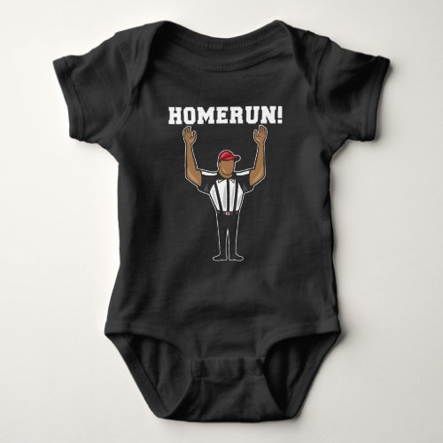 Homerun Football Baseball Referee Sport Humor Baby Bodysuit