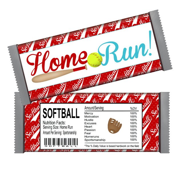 Homerun Softball Birthday Candy Bar Wrapper Favors Notepad (Creator Uploaded)