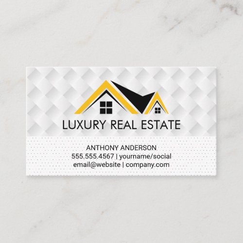 Homes Icon   Weave Pattern  Polka Dot Pattern Business Card