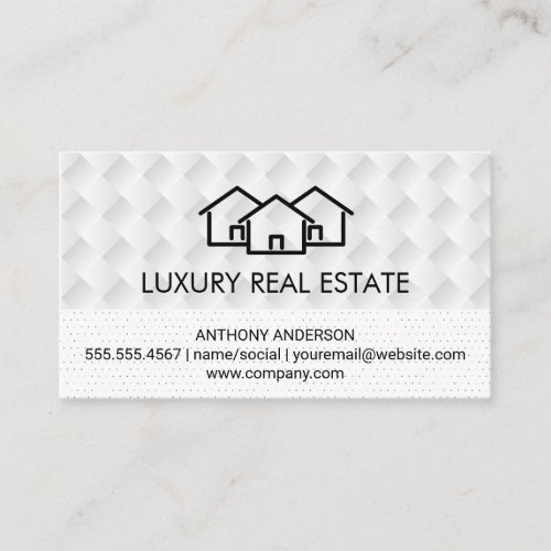 Homes Icon   Weave Pattern  Polka Dot Pattern Business Card