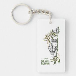 Homes Within the Map, Embraced by Olive Branches Keychain