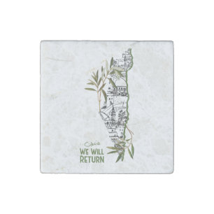 Homes Within the Map, Embraced by Olive Branches Stone Magnet