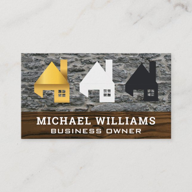 Homes | Wood Rock  Business Card (Front)