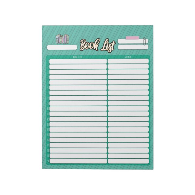 HOMESCHOOL BOOK LIST notepad (Rotated)
